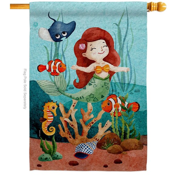 Gardencontrol Tropical Fishies Animals Sea Creature 28 x 40 in. Double-Sided Vertical House Flags - GA3912909