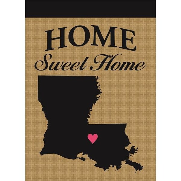 Magnolia Garden Flags Magnolia Garden Flags M010062 13 x 18 in. Louisiana Home Sweet Home Burlap Garden Flag - M010062
