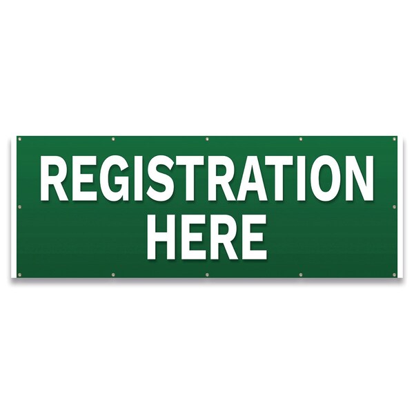 Signmission Registration Here Banner Concession Stand Food Truck Single Sided - B-120-30143