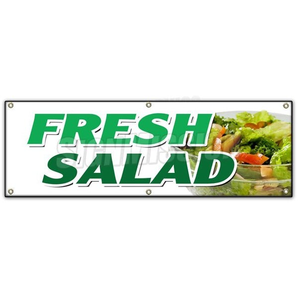 Signmission FRESH SALADS BANNER SIGN crisp greens tomato chicken egg caesar food - B-72 FRESH SALADS