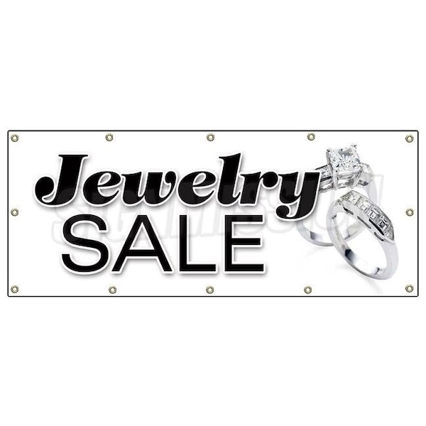 Signmission JEWELRY SALE BANNER SIGN signs store jeweler watches ring earrings - B-120 JEWELRY SALE