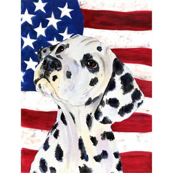 Carolines Treasures 11 x 15 in. USA American Flag with Dalmatian Garden Size Flag - SS4018GF