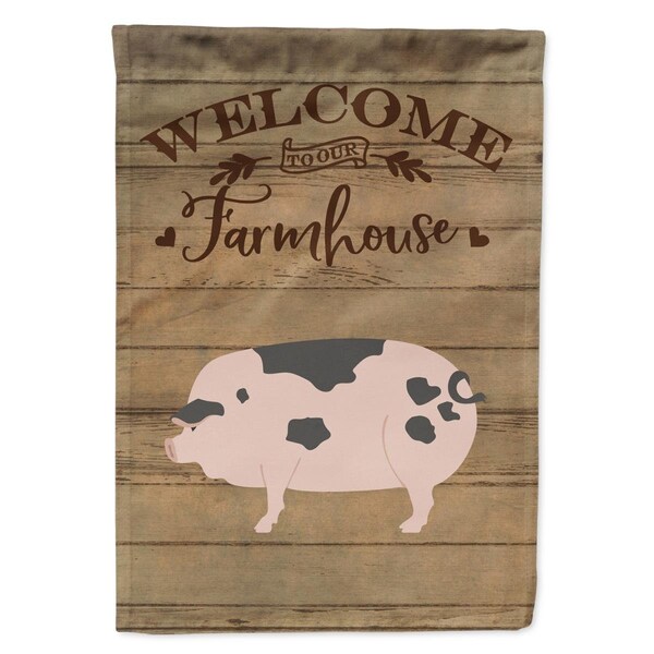 Carolines Treasures Gloucester Old Spot Pig Welcome Garden Flag - 11 x 0.01 x 15 in. - CK6884GF