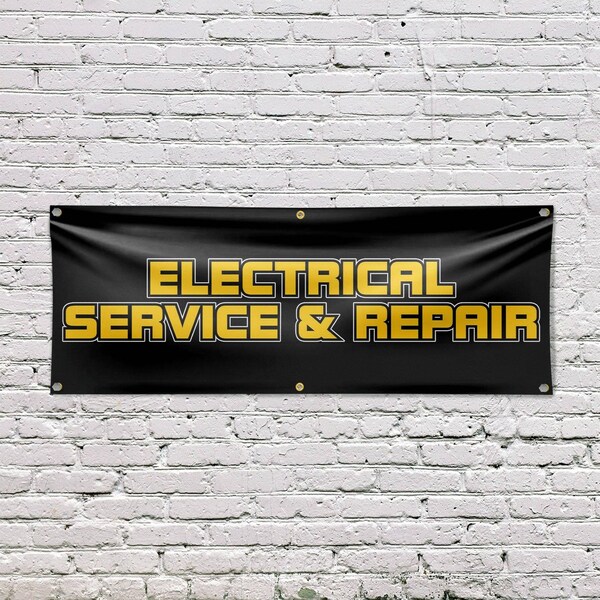 Signmission Electrical Service and Repair, 24 Inch x 72 Inch, Vinyl Banner - B-72-30557