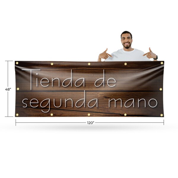 Signmission Tienda de Segunda Mano, 48 Inch x 120 Inch, Vinyl Banner - B-120-30890
