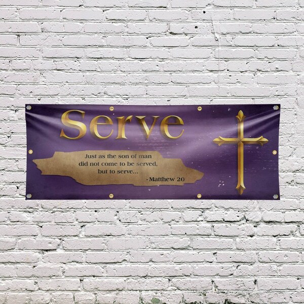 Signmission Jesus Serve, 36 Inch x 96 Inch, Vinyl Banner - B-96-30711