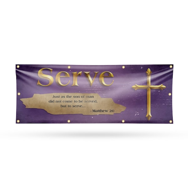 Signmission Jesus Serve, 36 Inch x 96 Inch, Vinyl Banner - B-96-30711