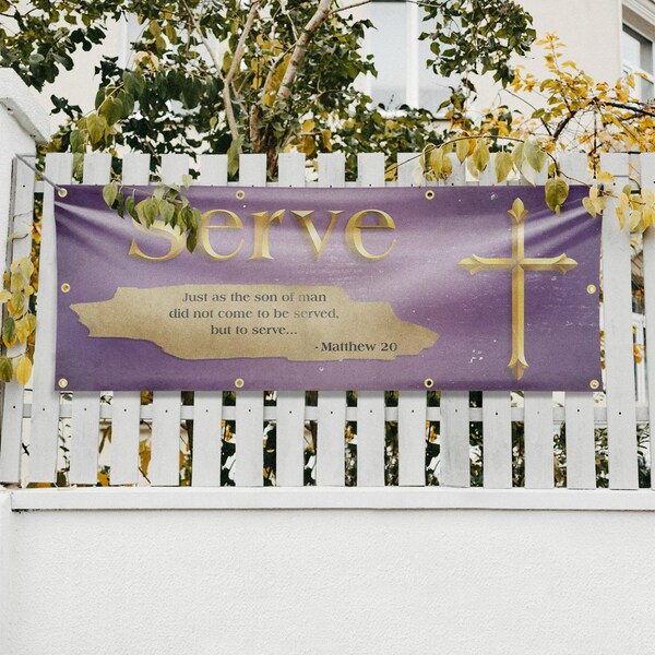 Signmission Jesus Serve, 36 Inch x 96 Inch, Vinyl Banner - B-96-30711
