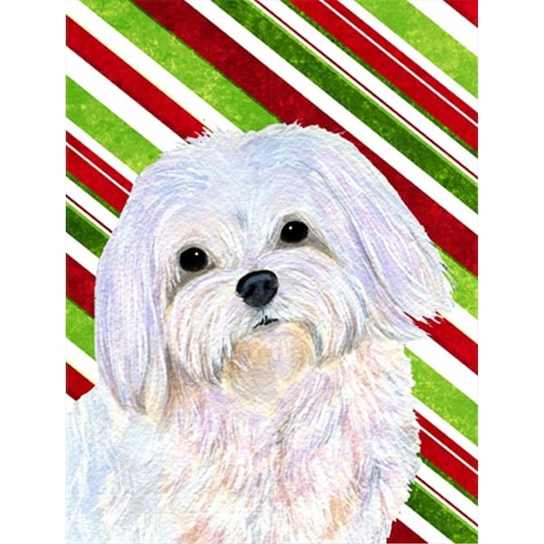 Patioplus 11 x 15 In. Maltese Candy Cane Holiday Christmas Flag; Garden Size - PA246790