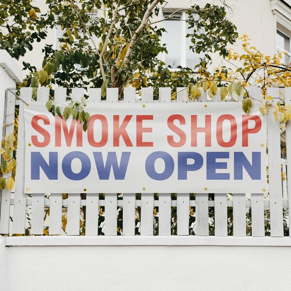 Signmission Smoke Shop Now Open, 48 Inch x 120 Inch, Vinyl Banner - B-120-30857
