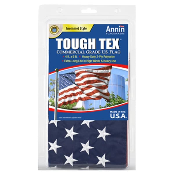 Annin Flagmakers 182004 4 x 6 ft. Tough Tex Us Flag, Spun Woven - AN573895