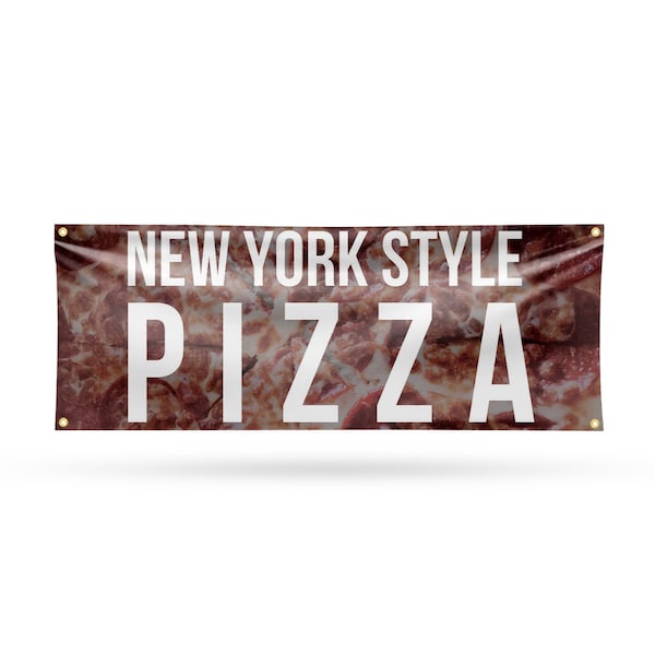 Signmission New York Pizza, 18 Inch x 48 Inch, Vinyl Banner - B-30753