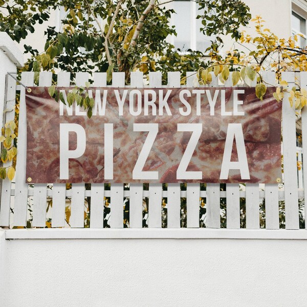 Signmission New York Pizza, 18 Inch x 48 Inch, Vinyl Banner - B-30753