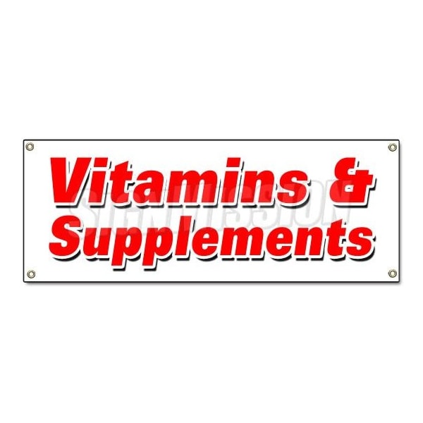 Signmission VITAMINS & SUPPLEMENTS BANNER SIGN leading brands nature healthy sale - B-VITAMINS & SUPPLEMENTS