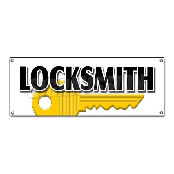 Signmission LOCKSMITH BANNER SIGN keys made service locked out mobile security - B-LOCKSMITH