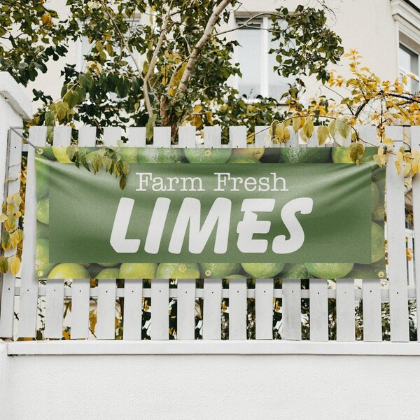 Signmission Farm Fresh Limes, 24 Inch x 72 Inch, Vinyl Banner - B-72-30601