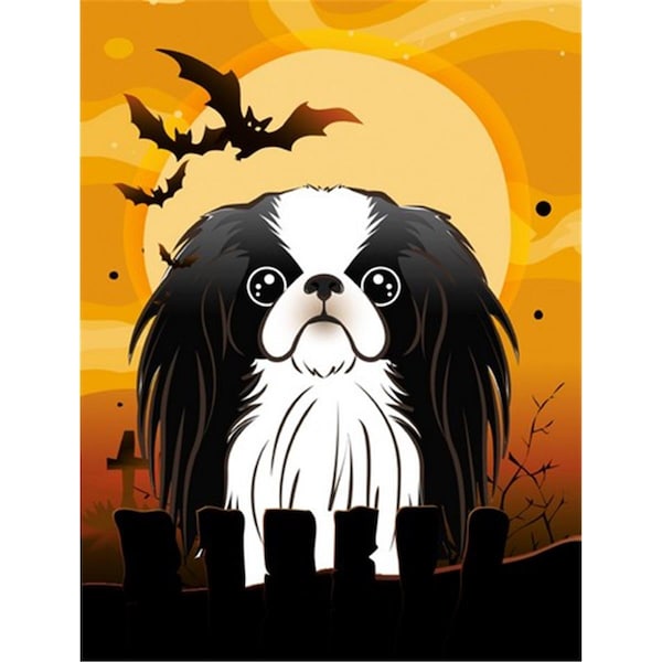 Patioplus Halloween Japanese Chin Flag Garden Size - PA2556753