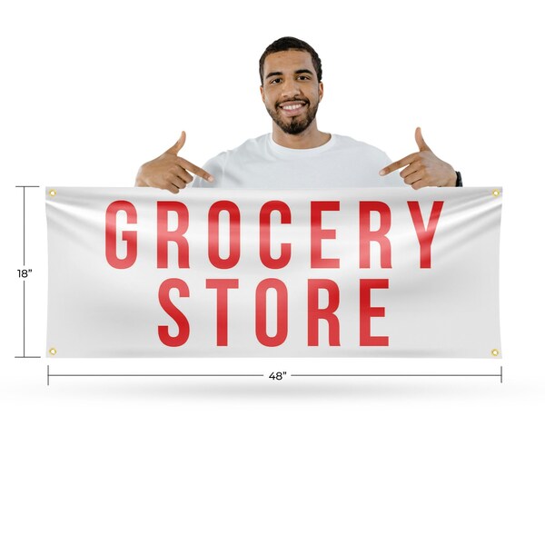 Signmission Grocery Store, 18 Inch x 48 Inch, Vinyl Banner - B-30680