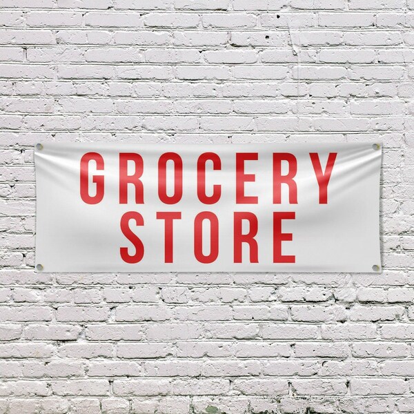 Signmission Grocery Store, 18 Inch x 48 Inch, Vinyl Banner - B-30680