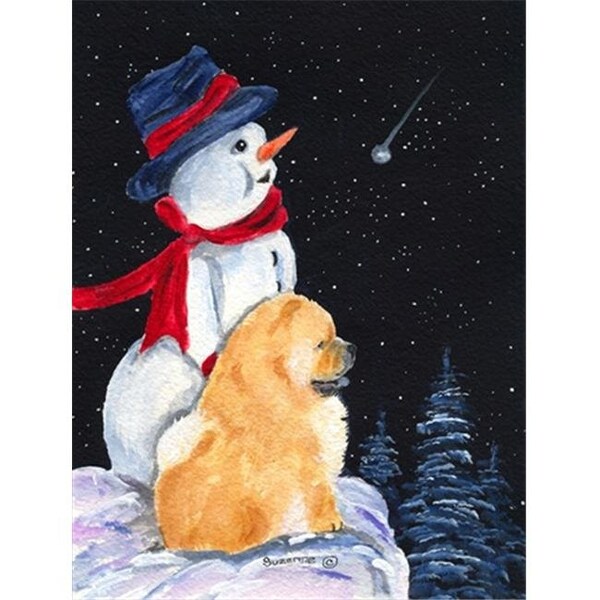 Carolines Treasures Carolines Treasures SS8554GF 11 x 15 in. Snowman with Chow Chow Garden Size Flag - SS8554GF