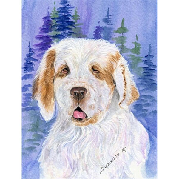 Patioplus 28 x 40 in. Clumber Spaniel Flag Canvas House Size - PA247871
