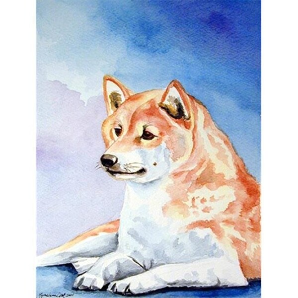 Carolines Treasures Carolines Treasures 7135CHF 28 x 40 in. Red and White Shiba Inu House Size Canvas Flag - 7135CHF