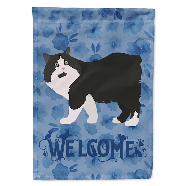 Carolines Treasures 28 x 0.01 x 40 in. Cymric Cat Welcome Flag Canvas House Size - CK4865CHF