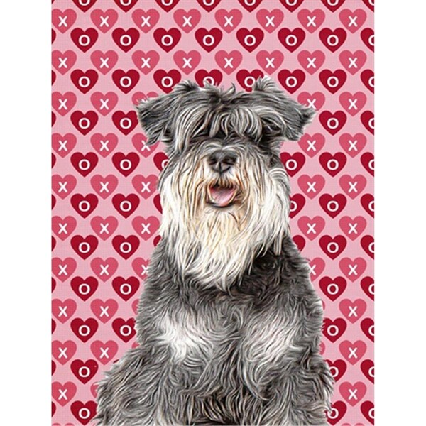 Patioplus Hearts Love and Valentines Day Schnauzer Flag Garden Size - PA254633