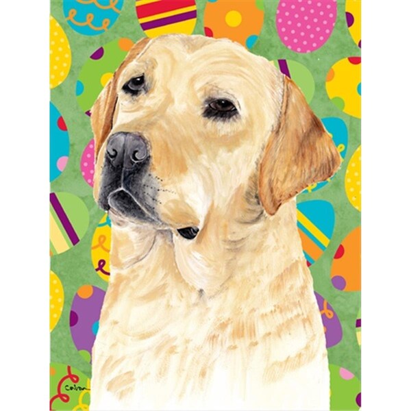 Carolines Treasures 28 x 40 in. Labrador Easter Eggtravaganza House Size Canvas Flag - SC9456CHF