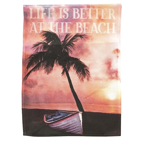 Magnolia Gardens 13 x 18 in Palm Tree Sunset Print Garden Flag - M080160