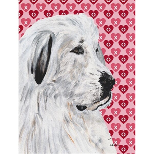 Patioplus Great Pyrenees Hearts and Love Flag Garden Size - PA247696