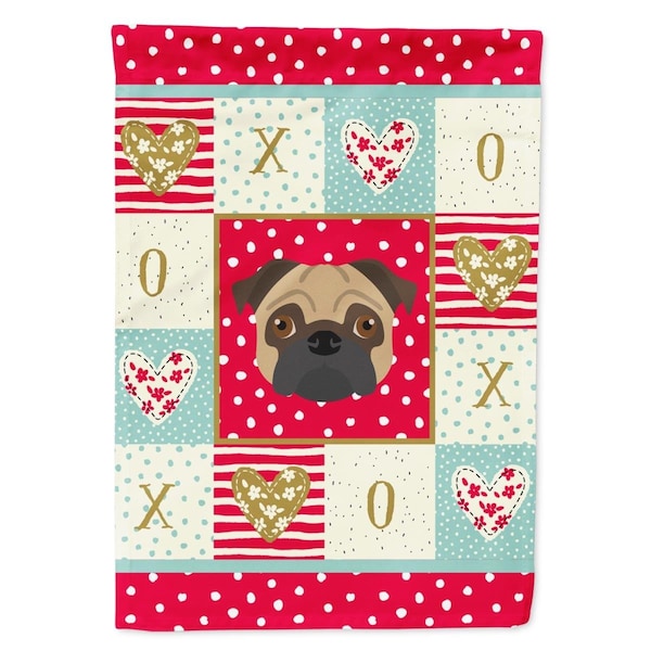 Carolines Treasures 28 x 0.01 x 40 in. Pug Flag Canvas House Size - CK5231CHF