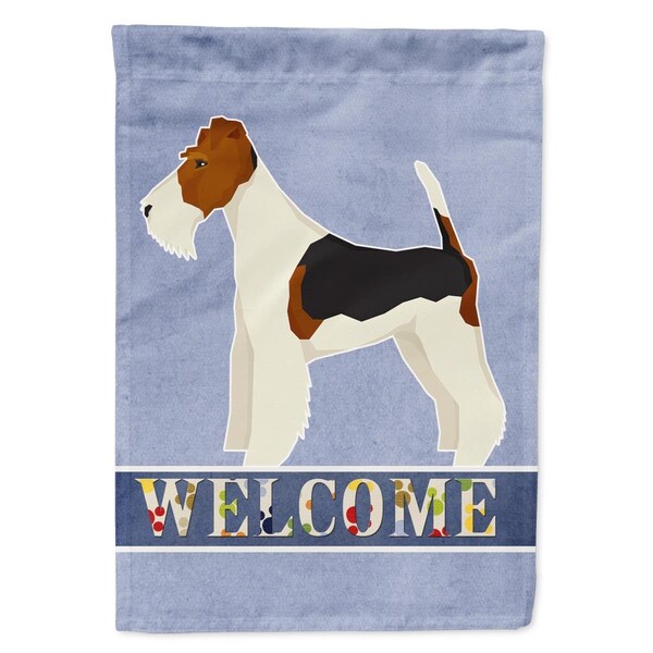 Carolines Treasures Fox Terrier Welcome Flag Canvas House Size - CK3597CHF