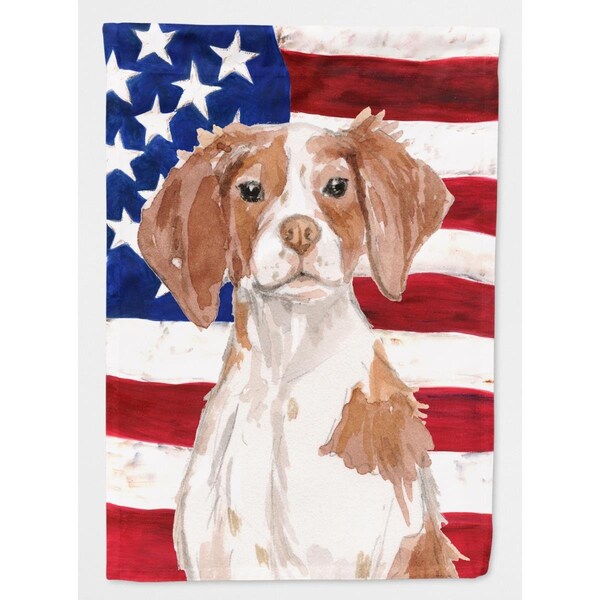 Patioplus Brittany Spaniel Patriotic Flag Canvas House Size - PA2551710