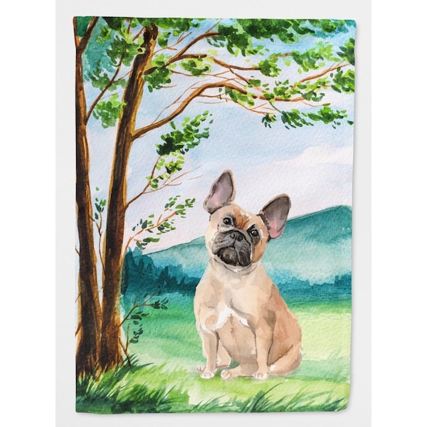 Carolines Treasures Under the Tree Fawn French Bulldog Flag Canvas House Size - CK2013CHF