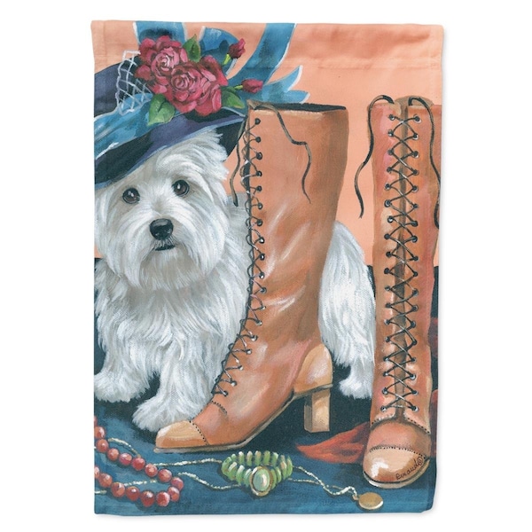 Carolines Treasures 28 x 0.01 x 40 in. Westie in Moms Closet Canvas House Flag - PPP3211CHF