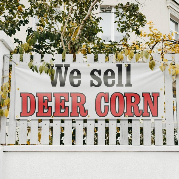 Signmission We Sell Deer Corn, 48 Inch x 120 Inch, Vinyl Banner - B-120-30932