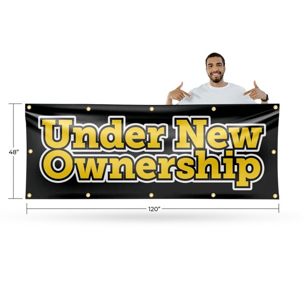 Signmission Under New Ownership, 48 Inch x 120 Inch, Vinyl Banner - B-120-30899