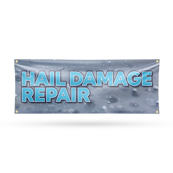 Signmission Hail Damage Repair, 18 Inch x 48 Inch, Vinyl Banner - B-30687
