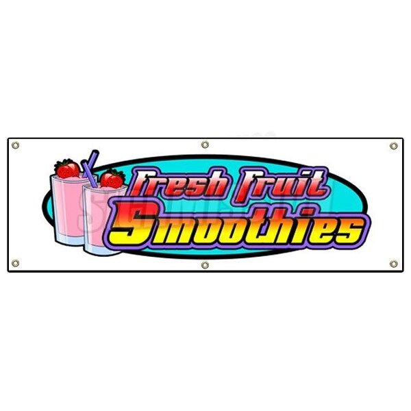Signmission SMOOTHIES BANNER SIGN fresh fruit smoothie signs - B-72 SMOOTHIES
