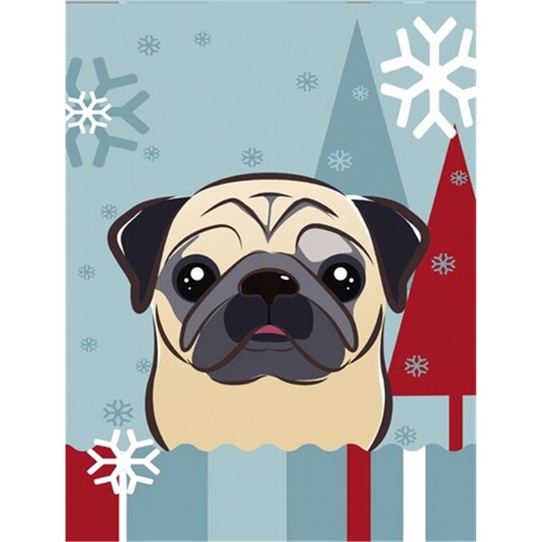 Patioplus Winter Holiday Fawn Pug Flag Garden Size - PA252693