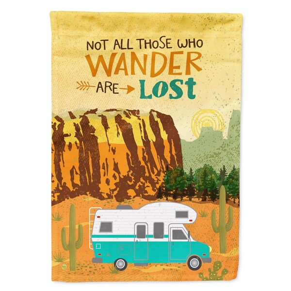 Carolines Treasures RV Camper Camping Wander Flag Canvas House Size - VHA3027CHF