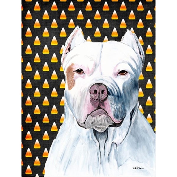 Patioplus Pit Bull Candy Corn Halloween Portrait Flag Garden Size - PA246926