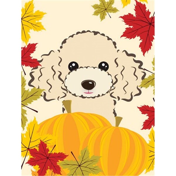 Carolines Treasures Buff Poodle Thanksgiving Canvas House Flag - BB2064CHF