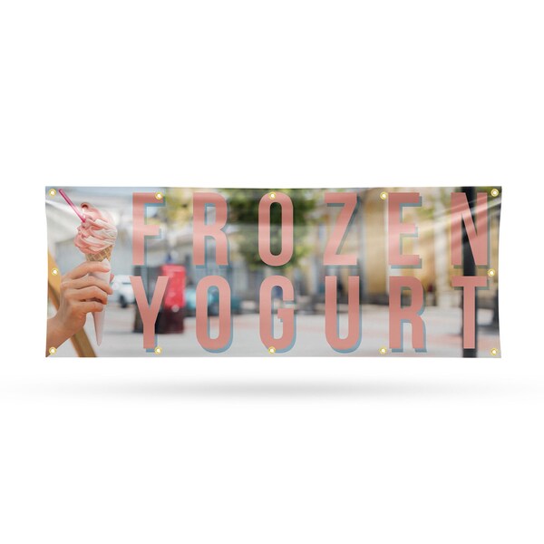 Signmission Frozen Yogurt, 48 Inch x 120 Inch, Vinyl Banner - B-120-30662