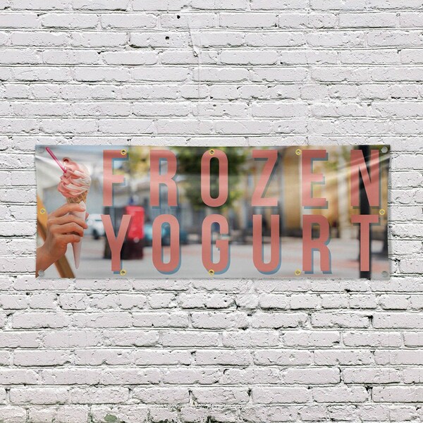 Signmission Frozen Yogurt, 48 Inch x 120 Inch, Vinyl Banner - B-120-30662