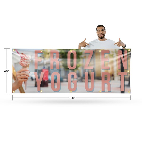 Signmission Frozen Yogurt, 48 Inch x 120 Inch, Vinyl Banner - B-120-30662