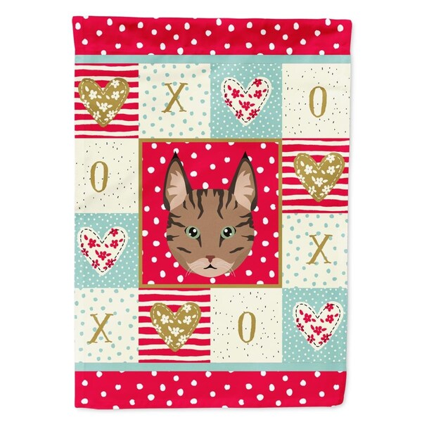 Carolines Treasures 28 x 0.01 x 40 in. Pixie Bob Cat Flag Canvas House Size - CK5149CHF
