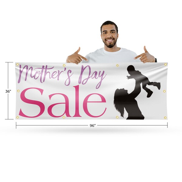 Signmission Mothers Day Sale, 36 Inch x 96 Inch, Vinyl Banner - B-96-30742