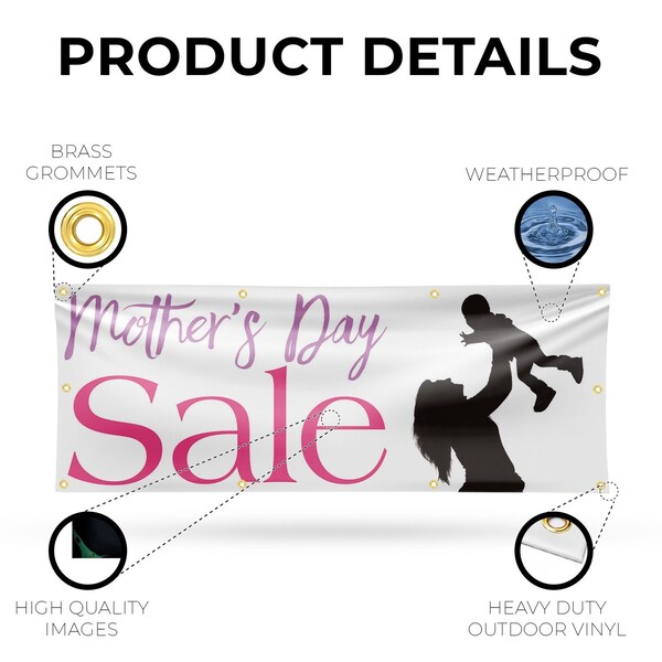 Signmission Mothers Day Sale, 36 Inch x 96 Inch, Vinyl Banner - B-96-30742